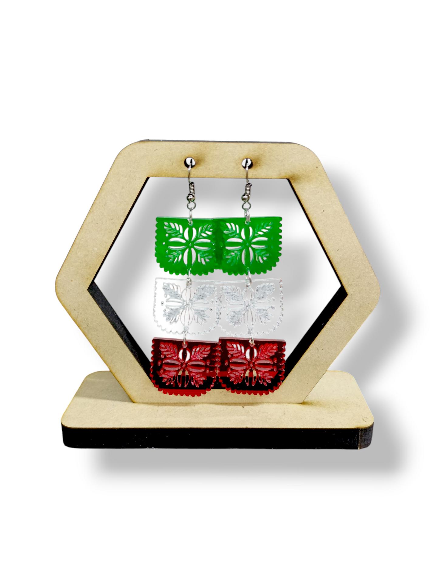 Aretes Papel Picado Tricolor