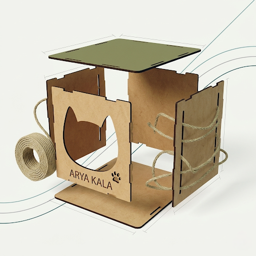 piezas de cubo para gatos mdf