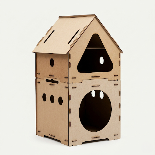 Casa Doble para Gatos MDF premium