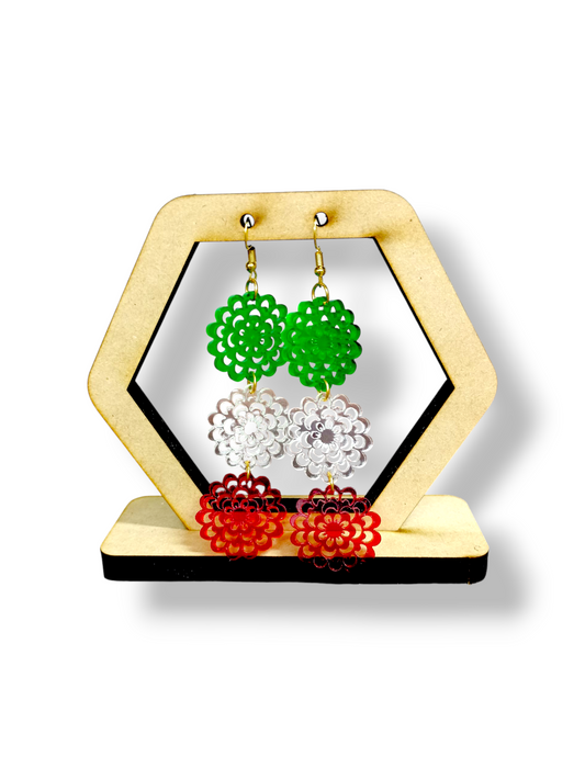 Aretes Flores Tricolor