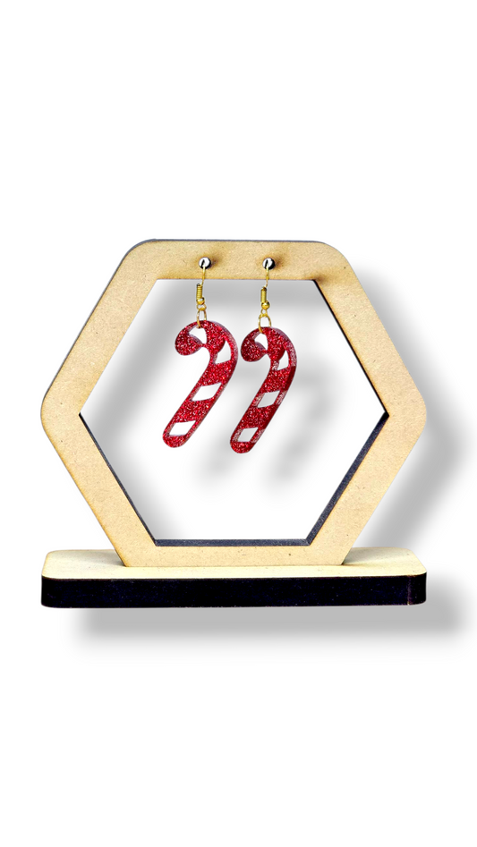 Aretes Bastón de Caramelo