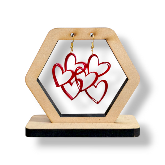 Aretes Corazones Entrelazados