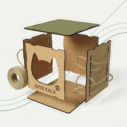 piezas de cubo para gatos mdf